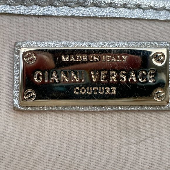 Gianni Versace Silver Tone Women Bag Small Hand Bag Made in Italy - Picture 12 of 15